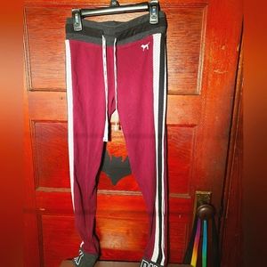 VS Pink Burgundy Yoga Leggings XS